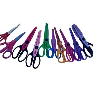 Fiskars Paper Shapers Decorative Edge Scissors Lot 9pc Scrapbooking Crafting Set